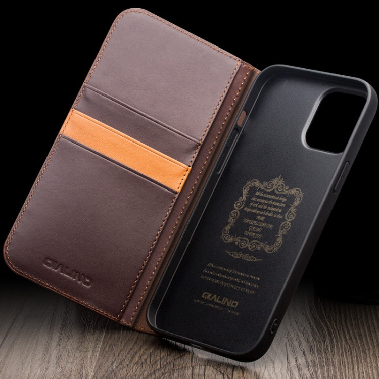 For iPhone 15 QIALINO Classic Gen2 Genuine Leather Phone Case(Black) by QIALINO