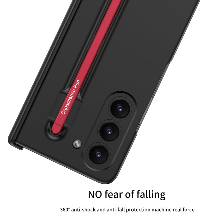 For Samsung Galaxy Z Fold5 5G GKK Integrated Fold Hinge Phone Case with Pen Slots, No Include Pen(Black+Red) by GKK
