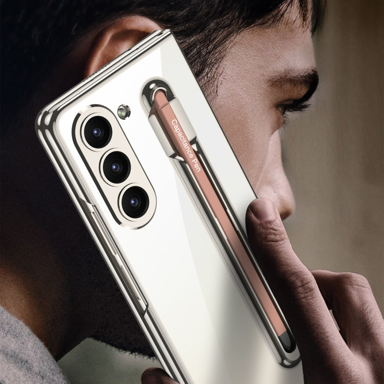 For Samsung Galaxy Z Fold5 5G GKK Integrated PC Phone Case with Pen Slot, No Include Pen(Silver) by GKK