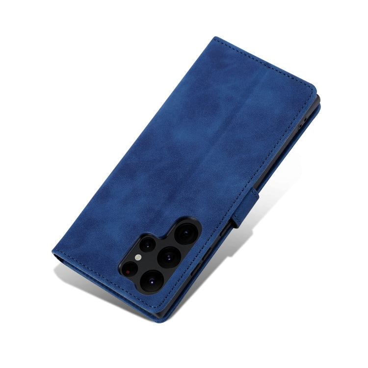 For Samsung Galaxy S24 Ultra 5G AZNS Skin Feel Calf Texture Flip Leather Phone Case(Blue) by AZNS