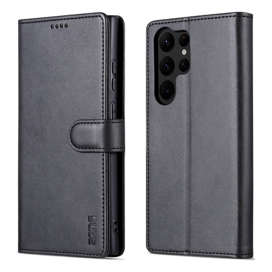 For Samsung Galaxy S24 Ultra 5G AZNS Skin Feel Calf Texture Flip Leather Phone Case(Black) by AZNS