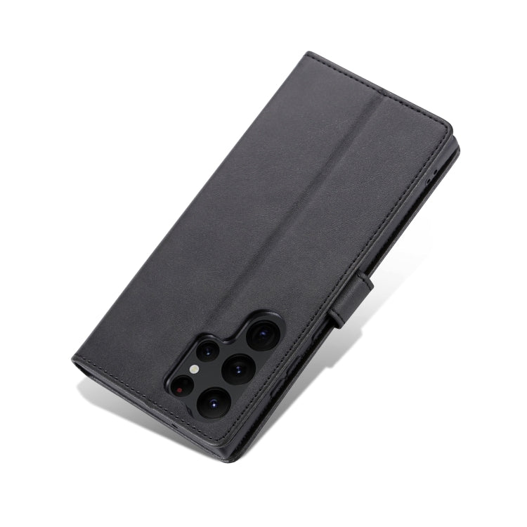 For Samsung Galaxy S24 Ultra 5G AZNS Skin Feel Calf Texture Flip Leather Phone Case(Black) by AZNS