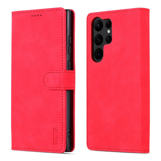 For Samsung Galaxy S24 Ultra 5G AZNS Skin Feel Calf Texture Flip Leather Phone Case(Red) by AZNS