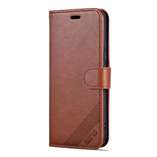 For Xiaomi 14 Pro AZNS Sheepskin Texture Flip Leather Phone Case(Brown) by AZNS