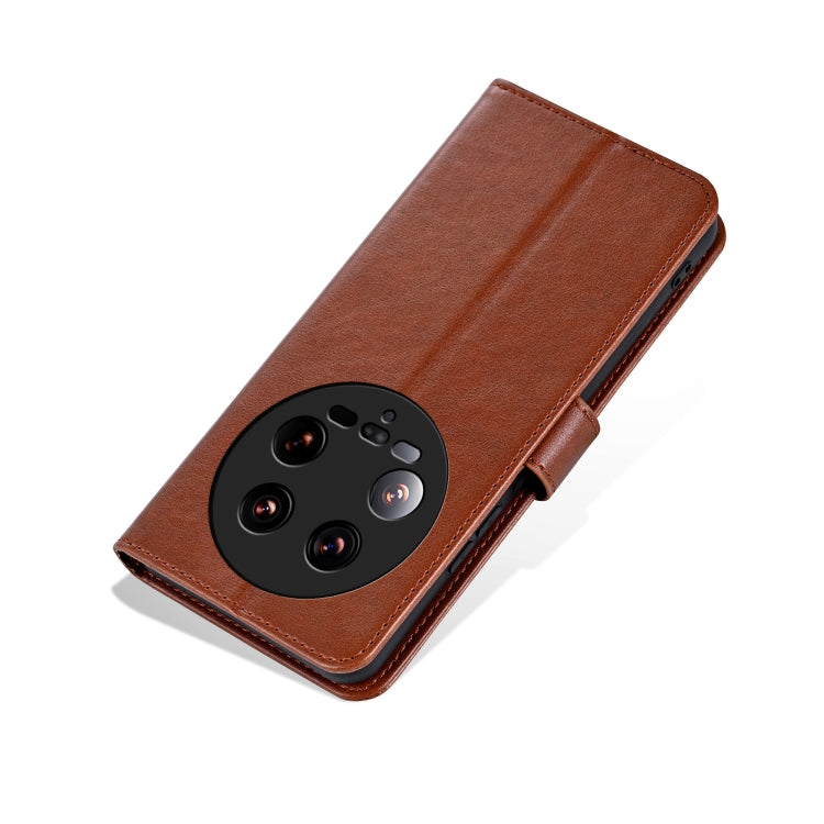 For Xiaomi 14 Ultra AZNS Sheepskin Texture Flip Leather Phone Case(Brown) by AZNS