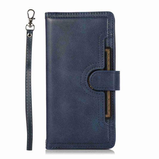 For iPhone 13 Pro Max Wristband Card Slot Leather Phone Case(Blue) - iPhone 13 Pro Max Cases by buy2fix | Online Shopping UK | buy2fix