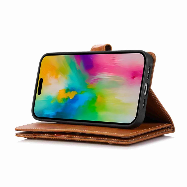 For iPhone 16 Pro Wristband Card Slot Leather Phone Case(Brown) by buy2fix