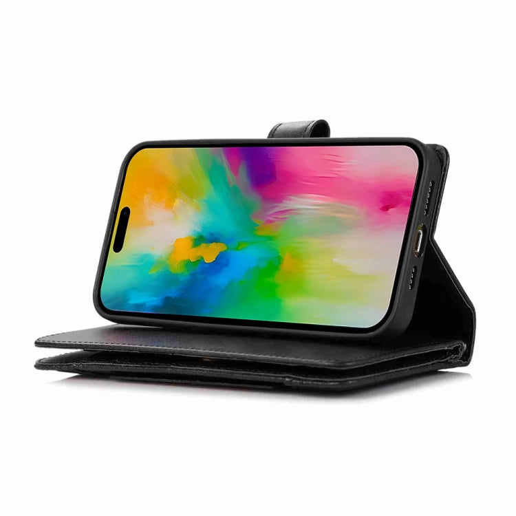 For iPhone 16 Pro Wristband Card Slot Leather Phone Case(Black) by buy2fix