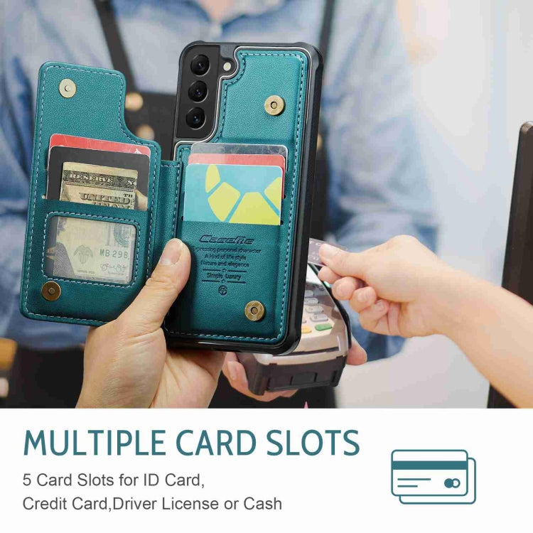 For Samsung Galaxy S22+ 5G CaseMe C22 Card Slots Holder RFID Anti-theft Phone Case(Blue Green) by CaseMe