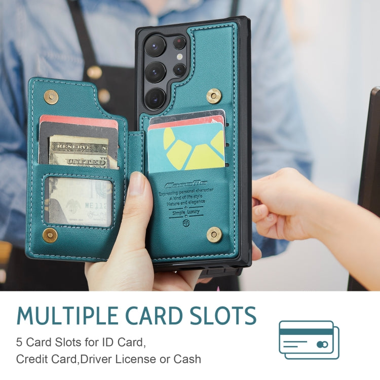 For Samsung Galaxy S23 Ultra 5G CaseMe C22 Card Slots Holder RFID Anti-theft Phone Case(Blue Green) by CaseMe