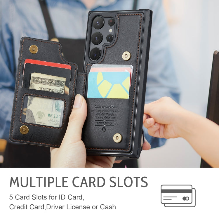 For Samsung Galaxy S23 Ultra 5G CaseMe C22 Card Slots Holder RFID Anti-theft Phone Case(Black) by CaseMe