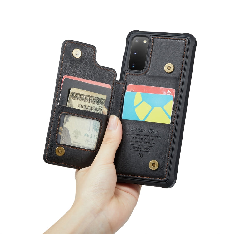 For Samsung Galaxy S20 CaseMe C22 Card Slots Holder RFID Anti-theft Phone Case(Black) by CaseMe