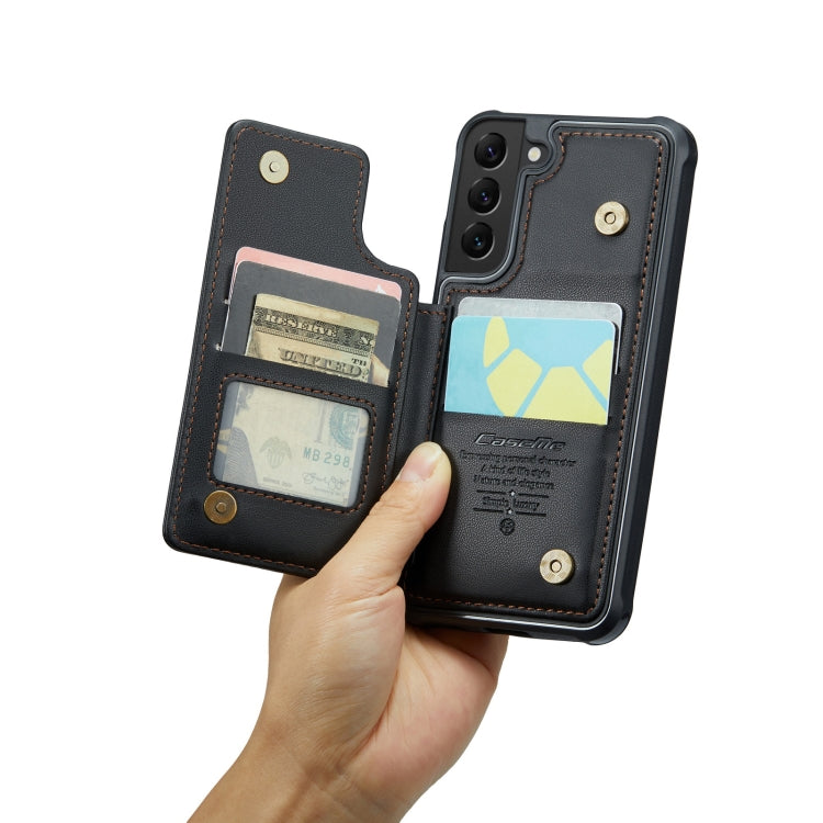 For Samsung Galaxy S21 5G CaseMe C22 Card Slots Holder RFID Anti-theft Phone Case(Black) by CaseMe