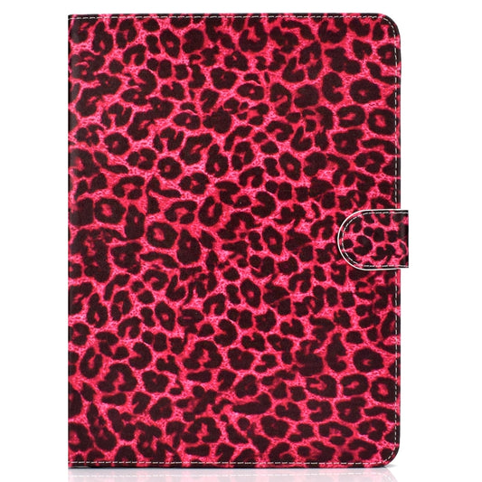 For iPad 10.2 Colored Drawing Pattern Horizontal Flip PU Leather Case with Holder & Card Slot & Sleep / Wake-up Function(Red Pink Leopard) - iPad 10.2 Cases by buy2fix | Online Shopping UK | buy2fix