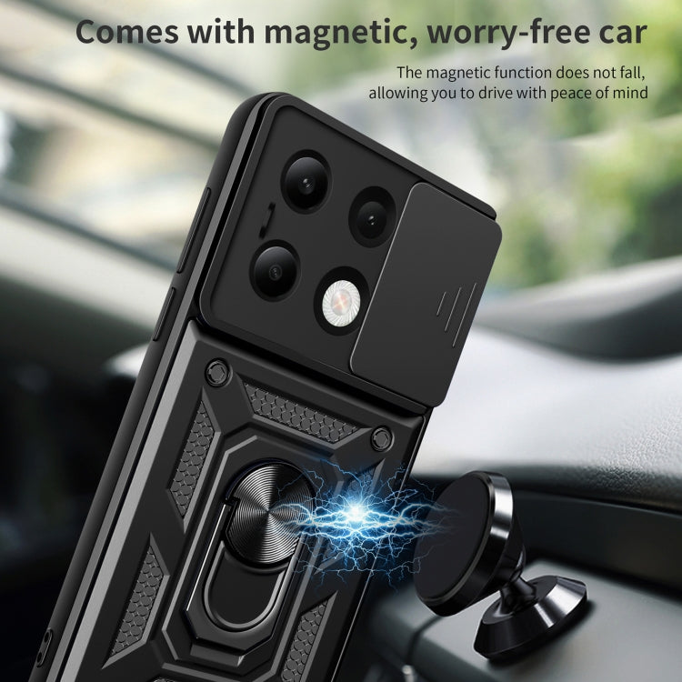 For Xiaomi Redmi Note 13 4G Global Sliding Camera Cover Design TPU Hybrid PC Phone Case(Mint Green) - Xiaomi Cases by buy2fix | Online Shopping UK | buy2fix