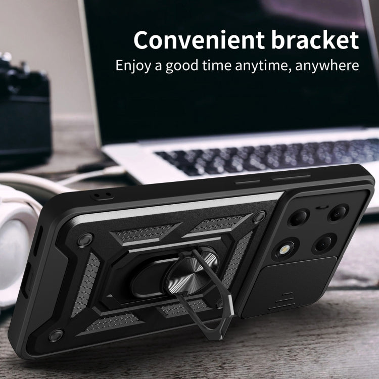 For Xiaomi Redmi Note 13 Pro 4G Global Sliding Camera Cover Design TPU Hybrid PC Phone Case(Rose Gold) by buy2fix