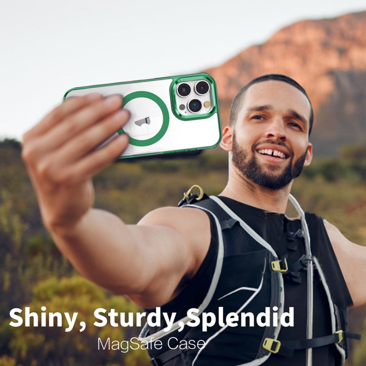 For iPhone 13 Pro Ice Color Magnetic Series TPU Hybrid Acrylic Magsafe Phone Case(Pink) by buy2fix