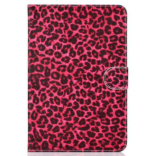 For 10 inch Universal Tablet PC Colored Drawing Pattern Horizontal Flip PU Leather Case with Holder & Card Slot(Red Pink Leopard) - 7 inch by buy2fix | Online Shopping UK | buy2fix