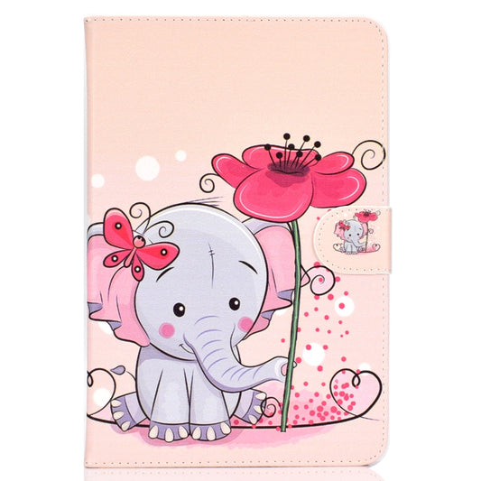 For 7 inch Universal Tablet PC Colored Drawing Pattern Horizontal Flip PU Leather Case with Holder & Card Slot(Elephant Flowers) - 7 inch by buy2fix | Online Shopping UK | buy2fix