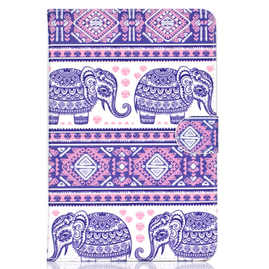 For 8 inch Universal Tablet PC Colored Drawing Pattern Horizontal Flip PU Leather Case with Holder & Card Slot(Totem Elephant) - 7 inch by buy2fix | Online Shopping UK | buy2fix
