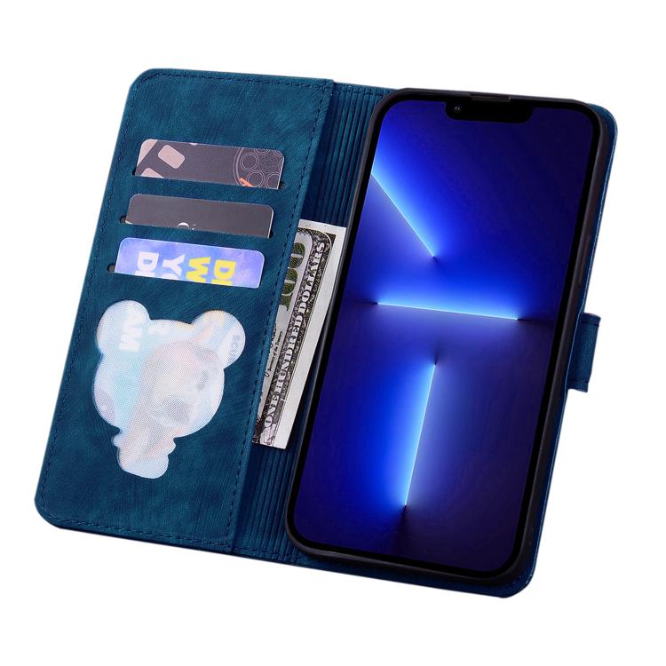 For iPhone Air Cartoon Sakura Cat Embossed Leather Phone Case(Royal Blue) - iPhone Air Cases by buy2fix | Online Shopping UK | buy2fix