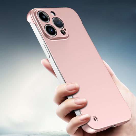 For iPhone 15 Pro Frameless Metallic Paint Hybrid PC Phone Case(Rose Gold) by buy2fix