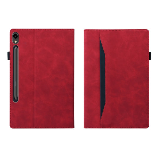 For Samsung Galaxy Tab S10 Ultra / S11 Ultra Splicing Shockproof Leather Tablet Case(Red) by buy2fix