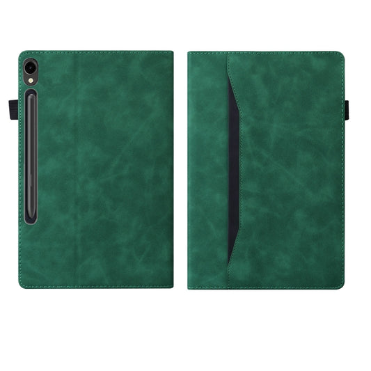 For Samsung Galaxy Tab S10 Ultra / S11 Ultra Splicing Shockproof Leather Tablet Case(Green) by buy2fix