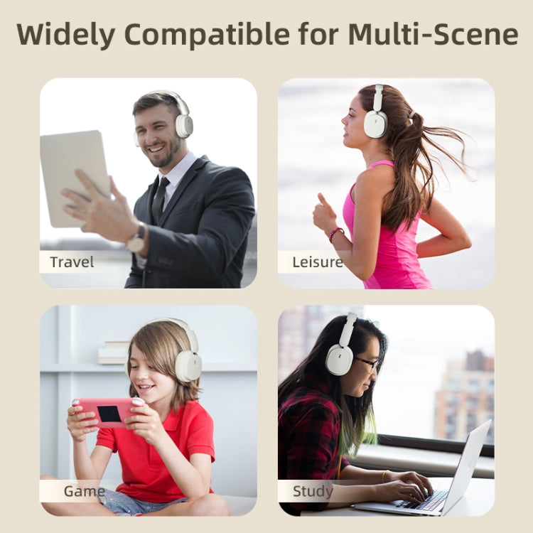 T2 Foldable High Definition Stereo ENC Noise Reduction Wireless Gaming Headphones with Mic(Pink) by buy2fix