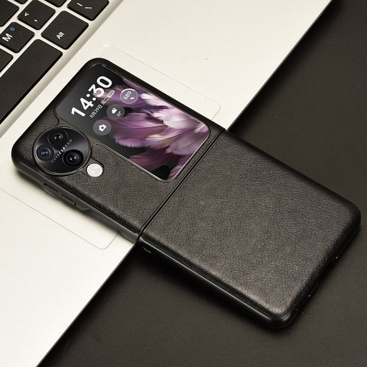 For OPPO Find N3 Flip Litchi Texture Back Cover Phone Case(Black) by buy2fix