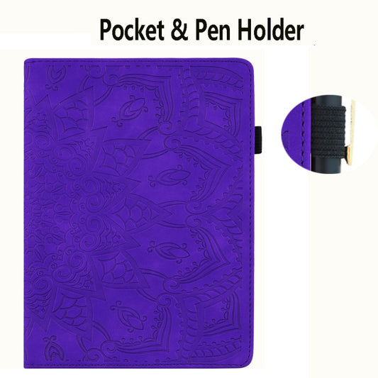 For Samsung Galaxy Tab S9 FE+ Calf Texture Embossed Leather Tablet Case(Purple) by buy2fix