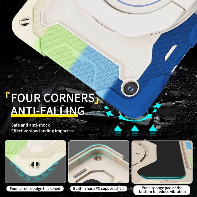 For Samsung Galaxy Tab A9+ Armor Portable Rotating Ring Holder Silicone Tablet Case(Colorful Blue) - Galaxy Tab S9 Cases by buy2fix | Online Shopping UK | buy2fix