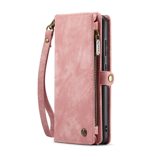 For Samsung Galaxy A55 5G CaseMe 008 Multifunctional Zipper Wallet Leather Phone Case with Lanyard(Pink) by CaseMe