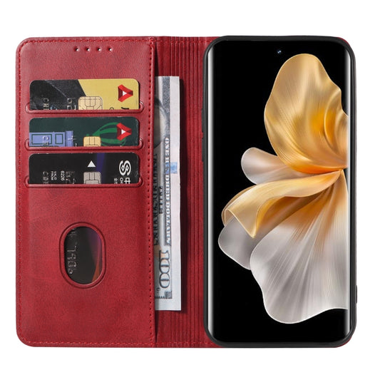 For vivo S18 Pro Magnetic Closure Leather Phone Case(Red) by buy2fix