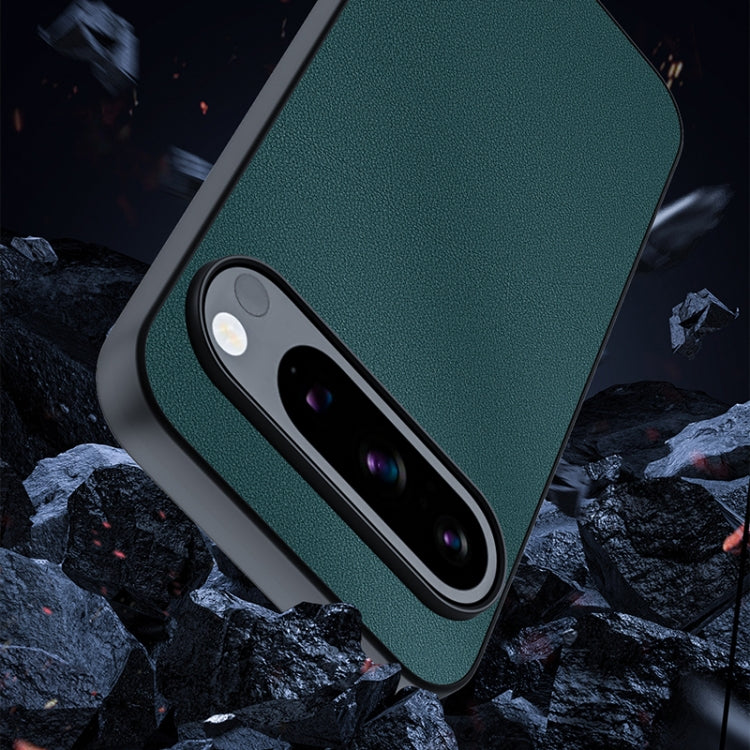For Google Pixel 9 / 9 Pro Ultra-thin Plain Skin Leather Phone Case(Green) by buy2fix