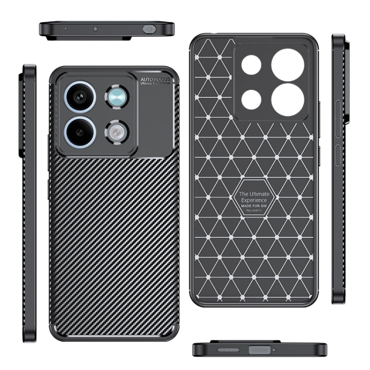For Xiaomi Redmi Note 13 Carbon Fiber Texture Shockproof TPU Phone Case(Black) by buy2fix