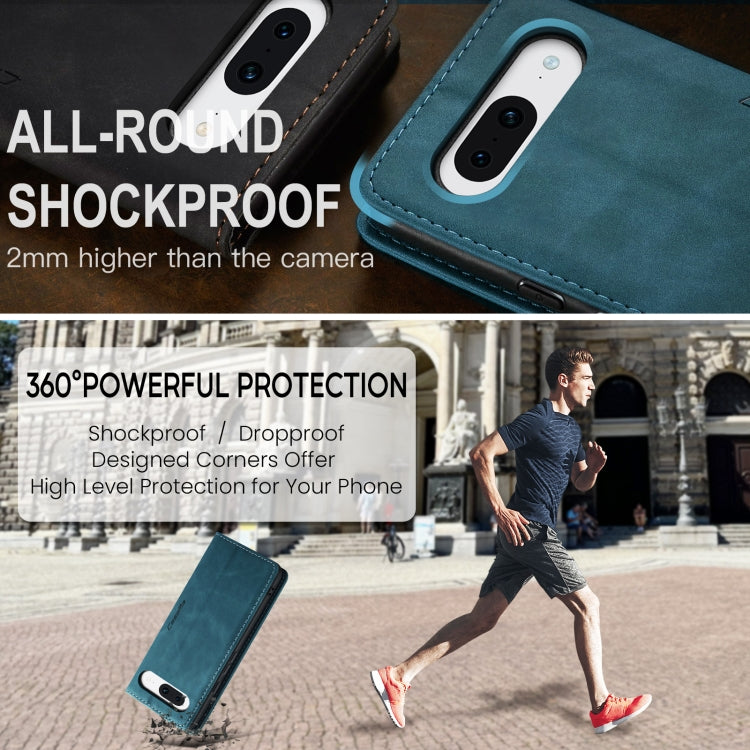 For Google Pixel 8A CaseMe 013 Multifunctional Horizontal Flip Leather Phone Case(Blue) by CaseMe