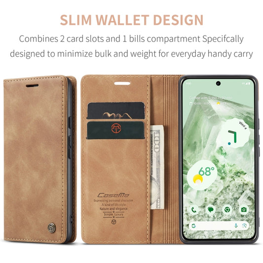 For Google Pixel 8A CaseMe 013 Multifunctional Horizontal Flip Leather Phone Case(Brown) by CaseMe