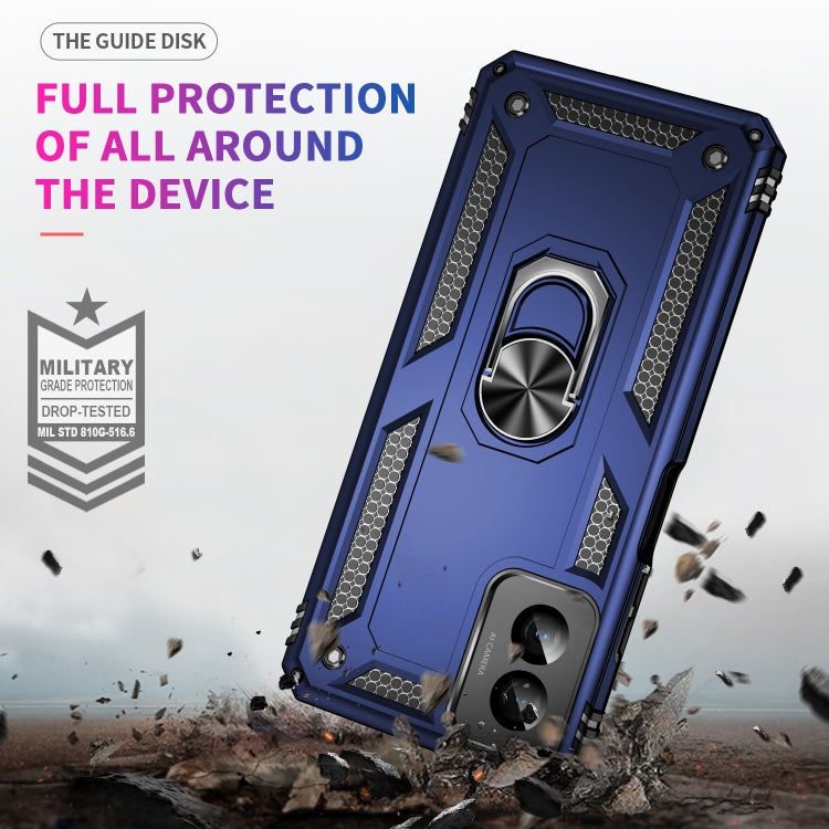 For Motorola Moto G Power 5G 2024 Shockproof TPU + PC Phone Case with Holder(Blue) by buy2fix