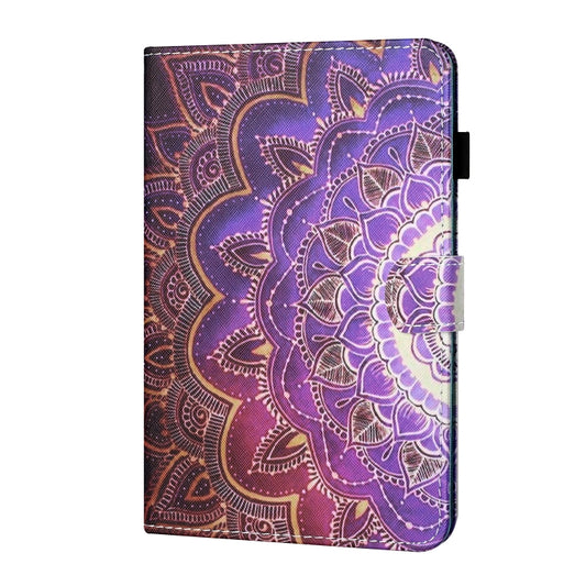 For Samsung Galaxy Tab A11+ / A9+ Coloured Drawing Stitching Flip PU Tablet Case with Sleep / Wake-up Function(Datura Flowers) by buy2fix