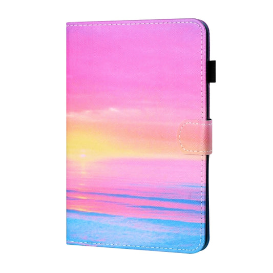 For Samsung Galaxy Tab A11 / A9 Coloured Drawing Stitching Flip PU Tablet Case with Sleep / Wake-up Function(Sunrise) by buy2fix