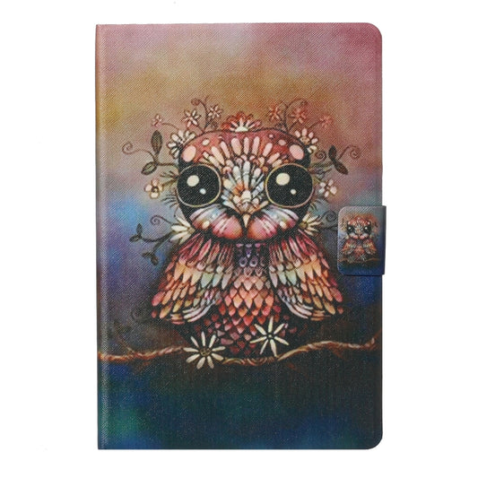 For Samsung Galaxy Tab A11+ / A9+ Voltage Coloured Drawing Smart PU Tablet Case with Sleep / Wake-up Function(Owl) by buy2fix