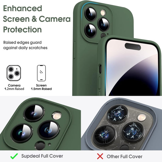 For iPhone 16 Pro Max Microfiber Liquid Silicone Shockproof Phone Case(Dark Green) by buy2fix