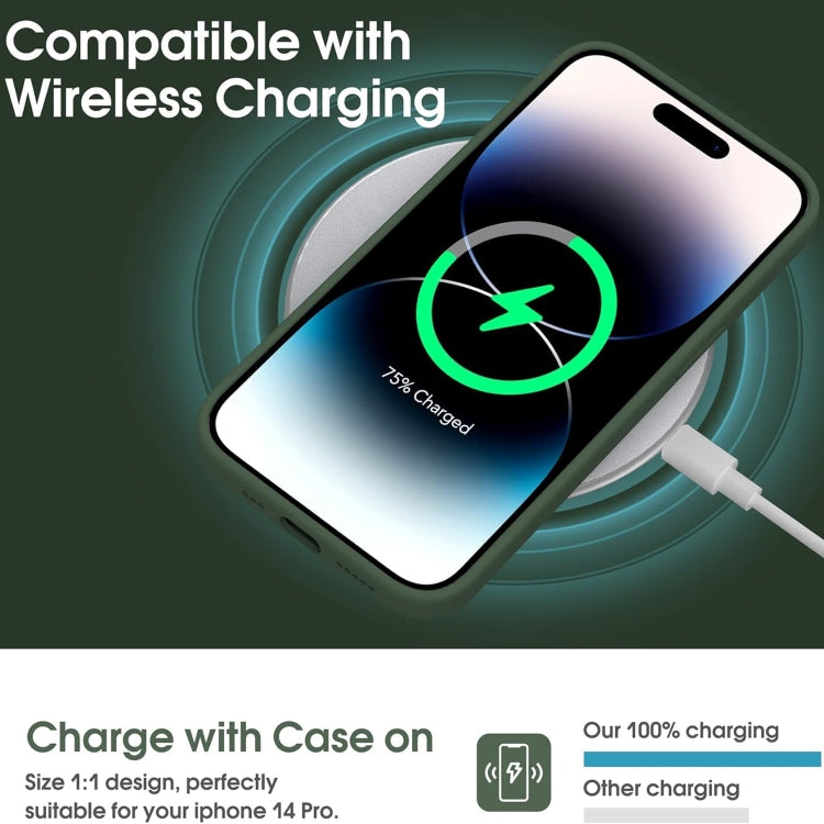 For iPhone 16 Plus Microfiber Liquid Silicone Shockproof Phone Case(Dark Green) by buy2fix