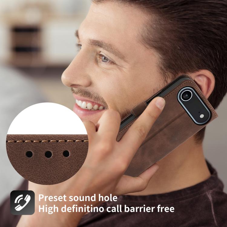 For iPhone Air Skin-feel Flowers Embossed Wallet Leather Phone Case(Brown) - iPhone Air Cases by buy2fix | Online Shopping UK | buy2fix