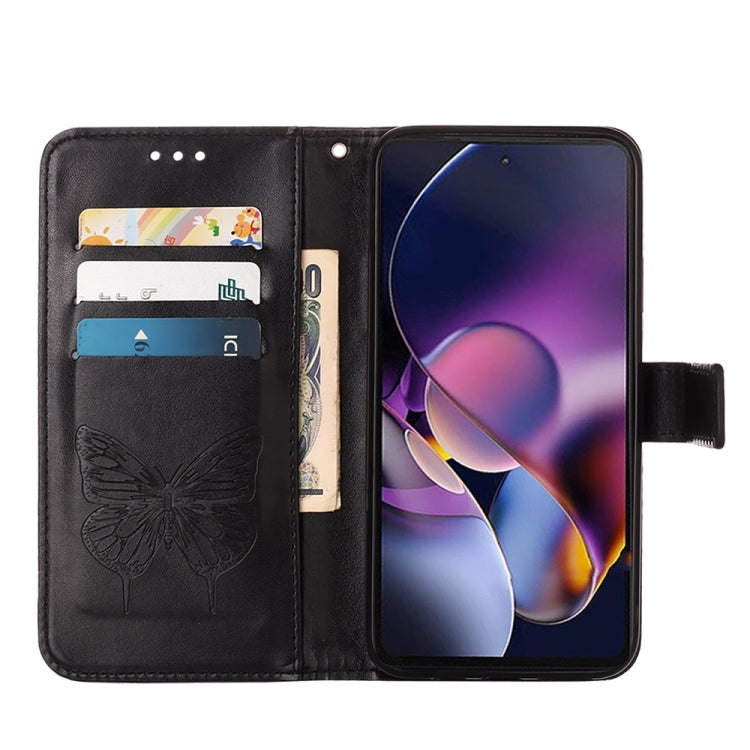For Motorola Moto G Stylus 5G 2024 Embossed Butterfly Leather Phone Case(Black) by buy2fix