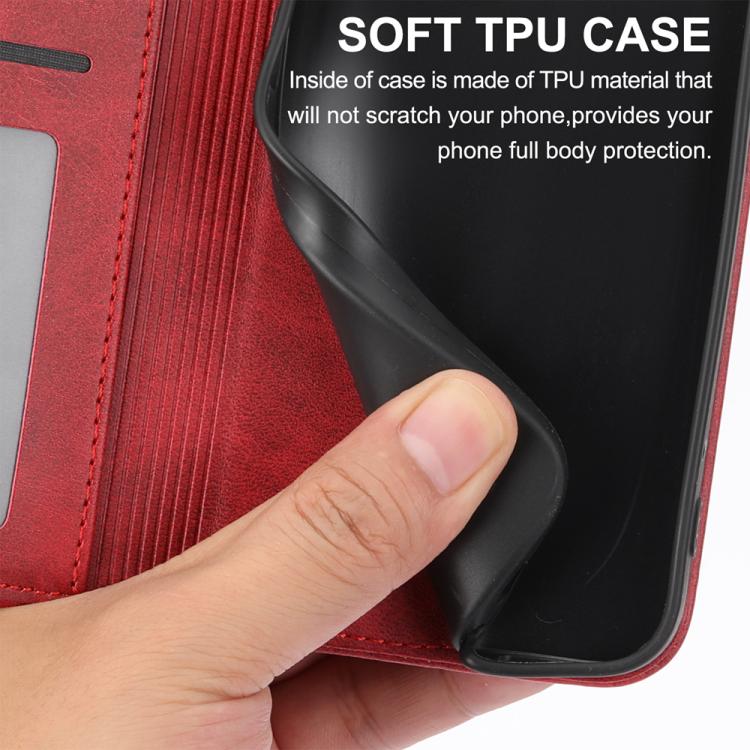 For iPhone Air Cubic Grid Calf Texture Magnetic Leather Phone Case(Red) - iPhone Air Cases by buy2fix | Online Shopping UK | buy2fix