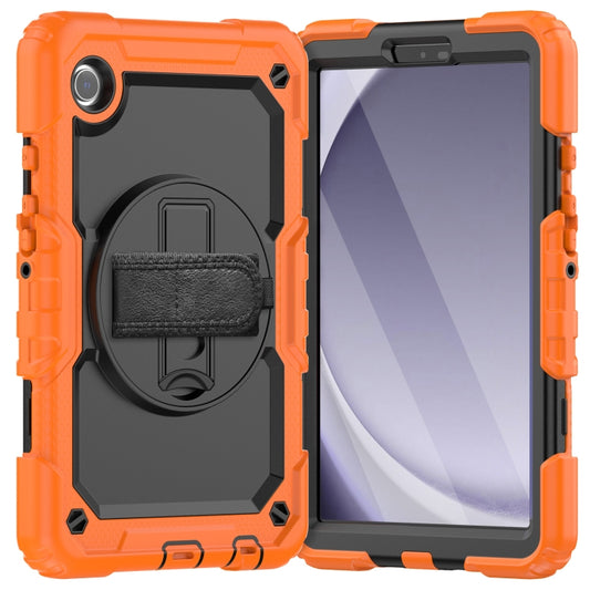 For Samsung Galaxy Tab A9 / Tab A11 Silicone + PC Tablet Case with Shoulder Strap(Orange) by buy2fix