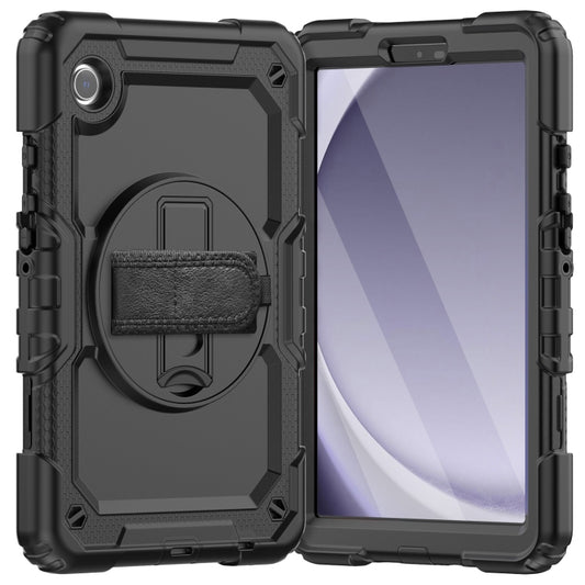 For Samsung Galaxy Tab A9 Silicone + PC Tablet Case with Shoulder Strap(Black) - Galaxy Tab A9 by buy2fix | Online Shopping UK | buy2fix