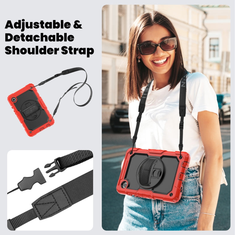 For Samsung Galaxy Tab A9 Silicone + PC Tablet Case with Shoulder Strap(Red) - Galaxy Tab A9 by buy2fix | Online Shopping UK | buy2fix